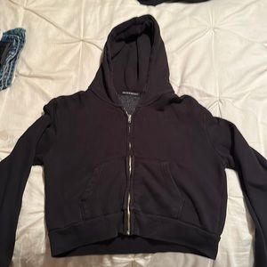 Brandy Melville black cropped hoodie